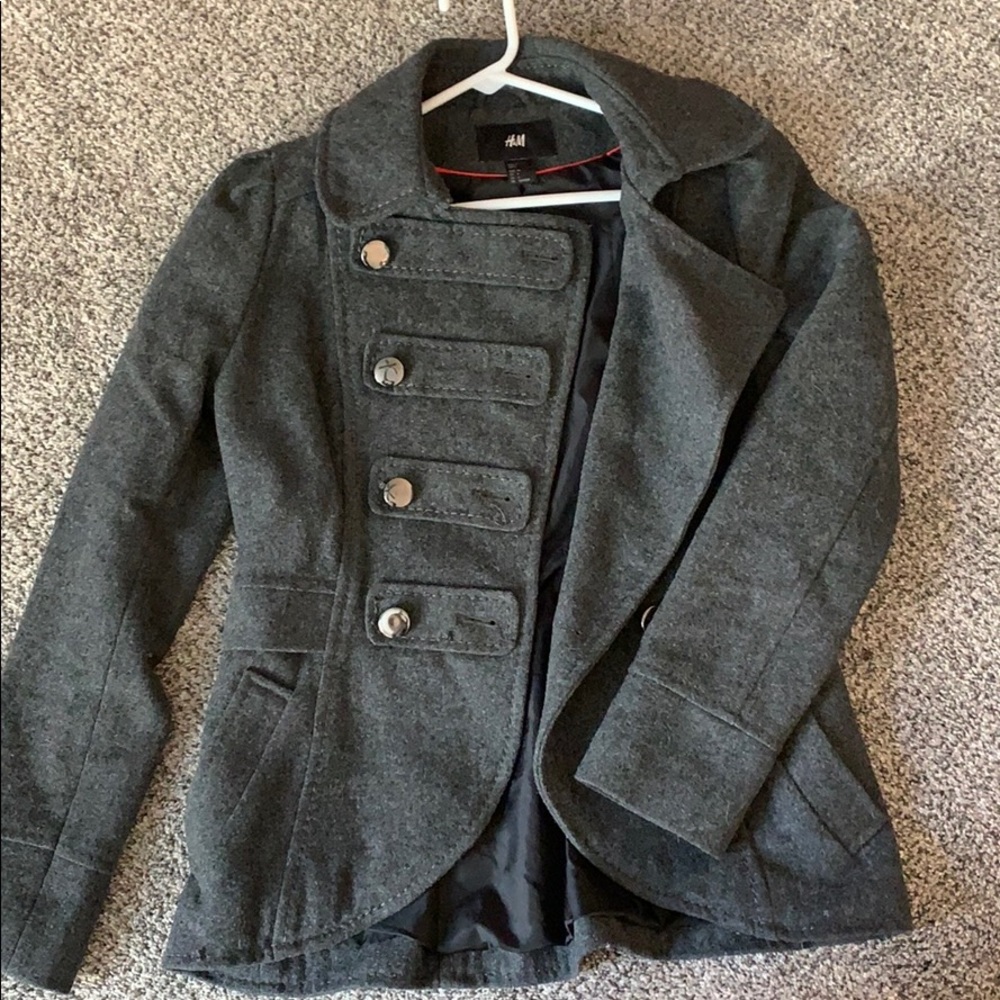 Gray wool military jacket
